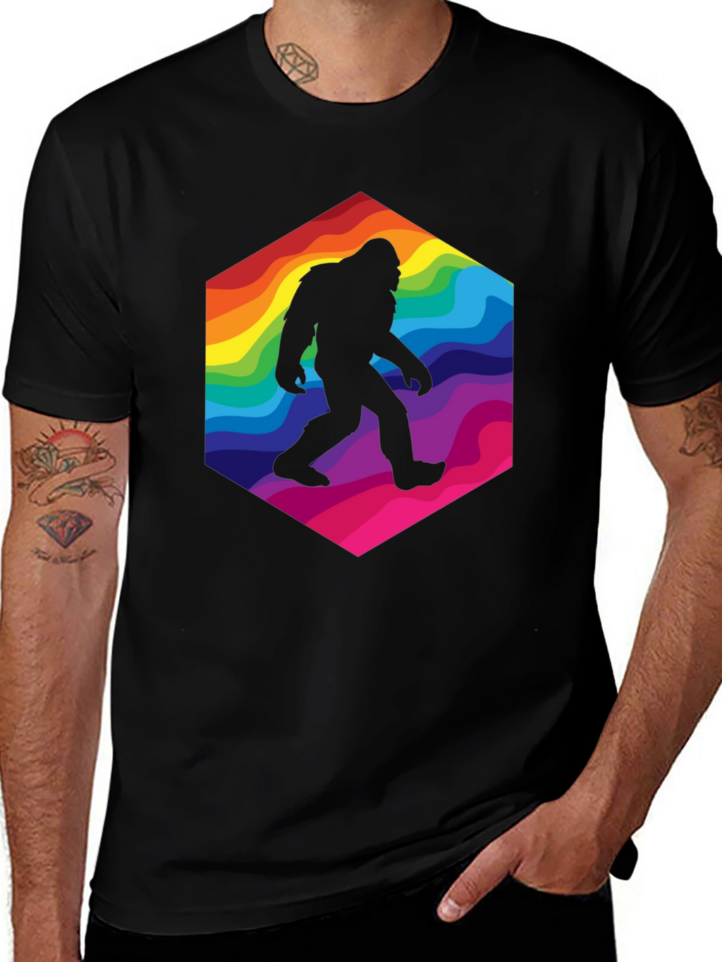 Rainbow Bigfoot T-Shirt - Squatch Style!