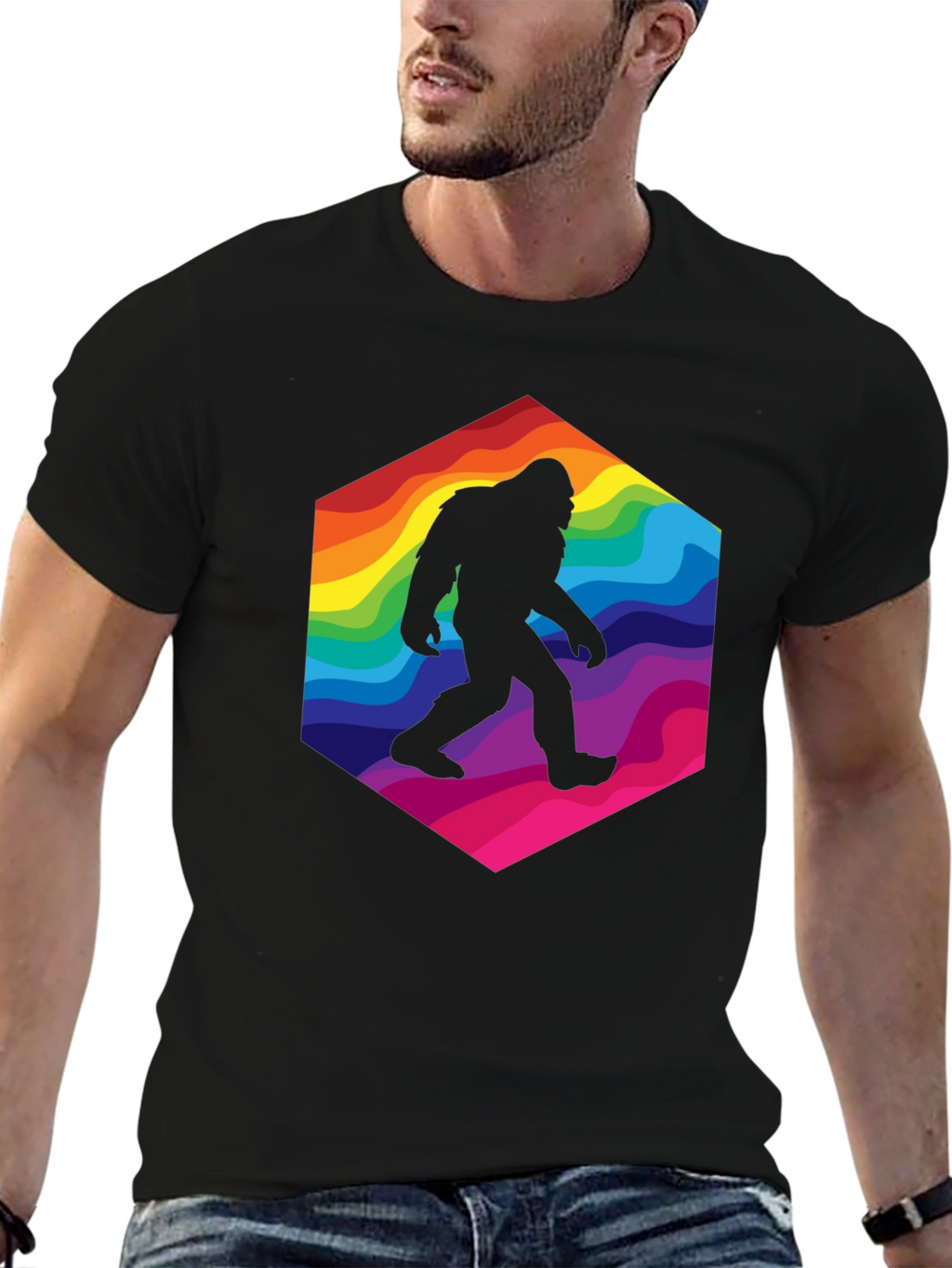 Rainbow Bigfoot T-Shirt - Squatch Style!