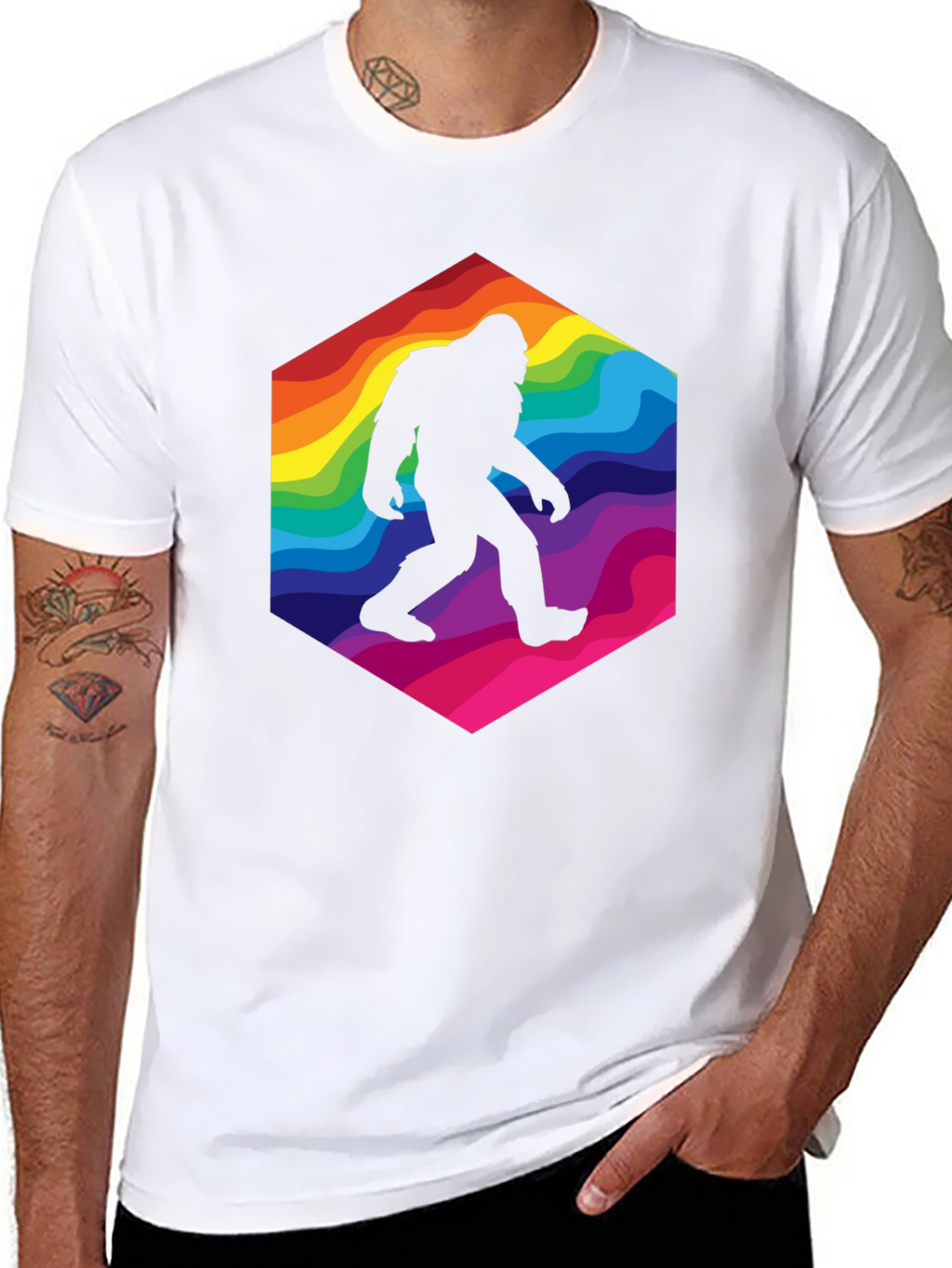 Rainbow Bigfoot T-Shirt - Squatch Style!