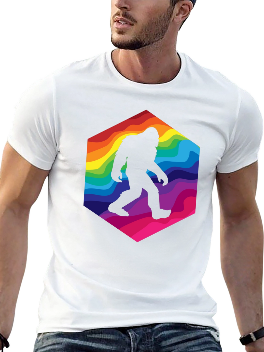 Rainbow Bigfoot T-Shirt - Squatch Style!