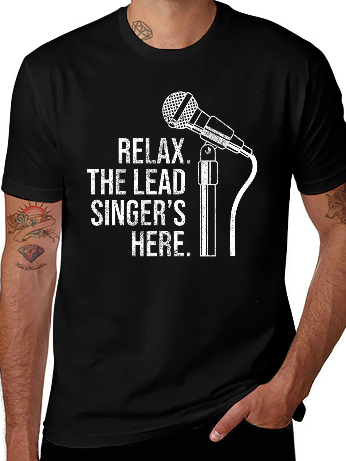 Relax Lead Singer Here Black T-Shirt