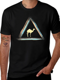 Camel Triangle Graphic Tee - Modern Unisex T-Shirt
