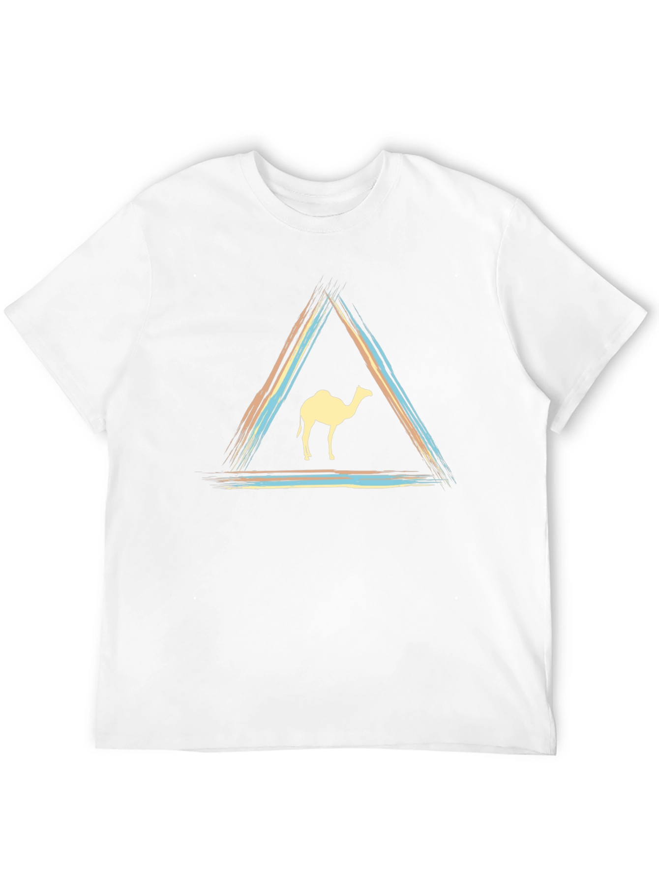 Camel Triangle Graphic Tee - Modern Unisex T-Shirt