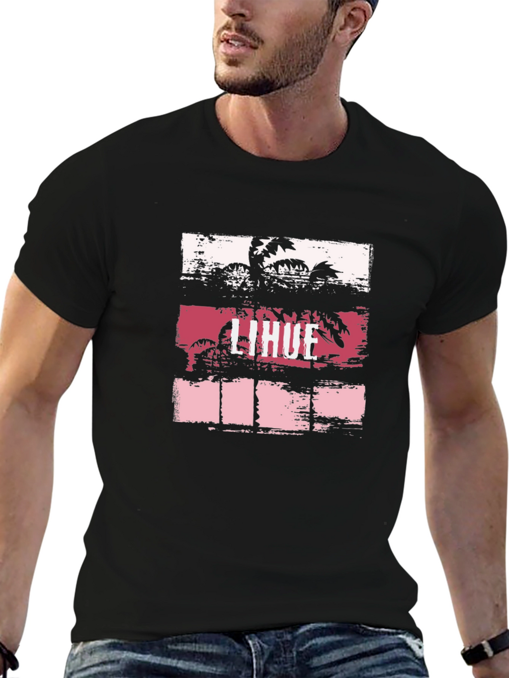 Lihue Palm Graphic Black T-Shirt