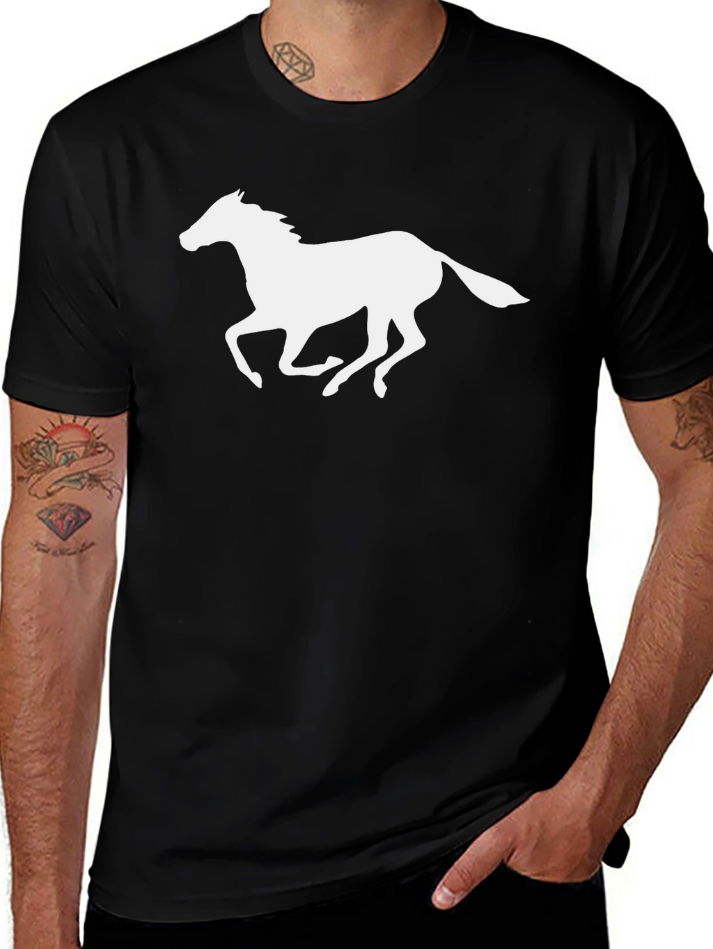 Black Horse Silhouette T-Shirt