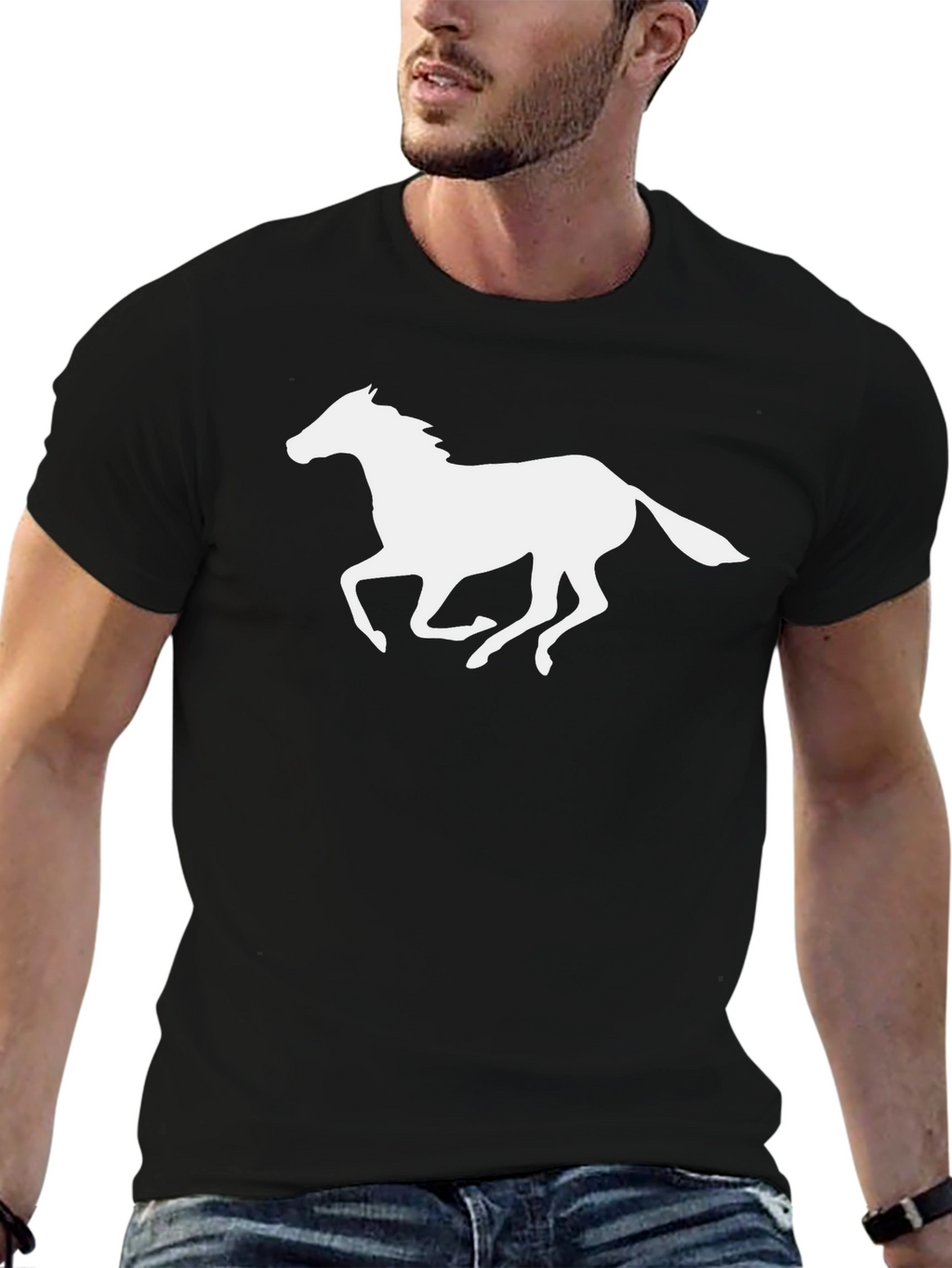 Black Horse Silhouette T-Shirt