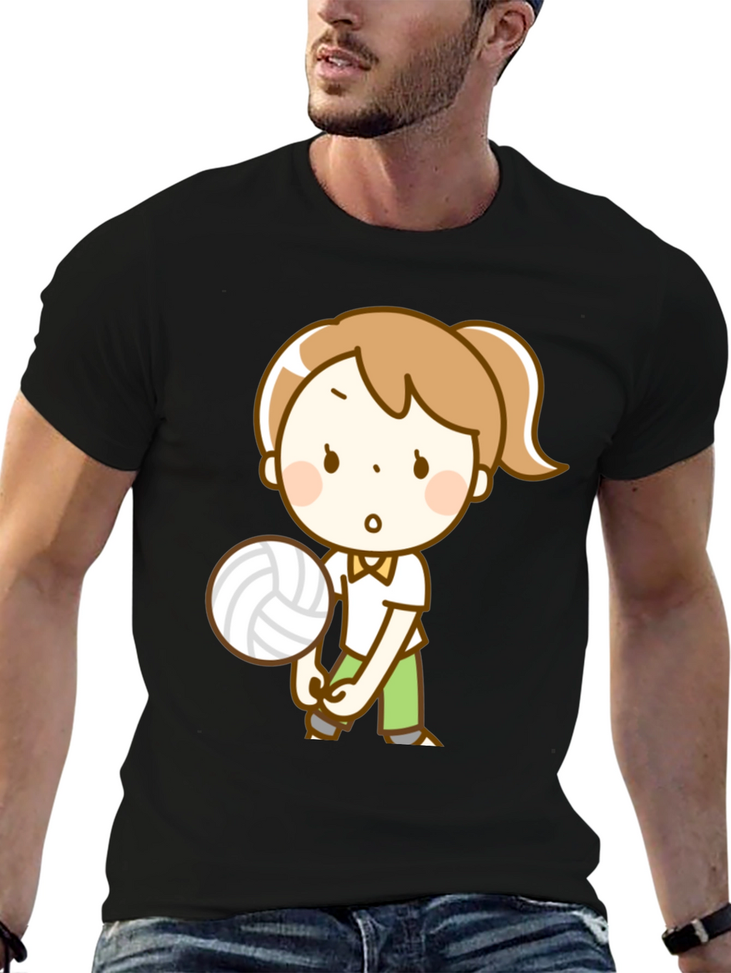 Volleyball Girl Graphic Tee - Black Unisex Shirt
