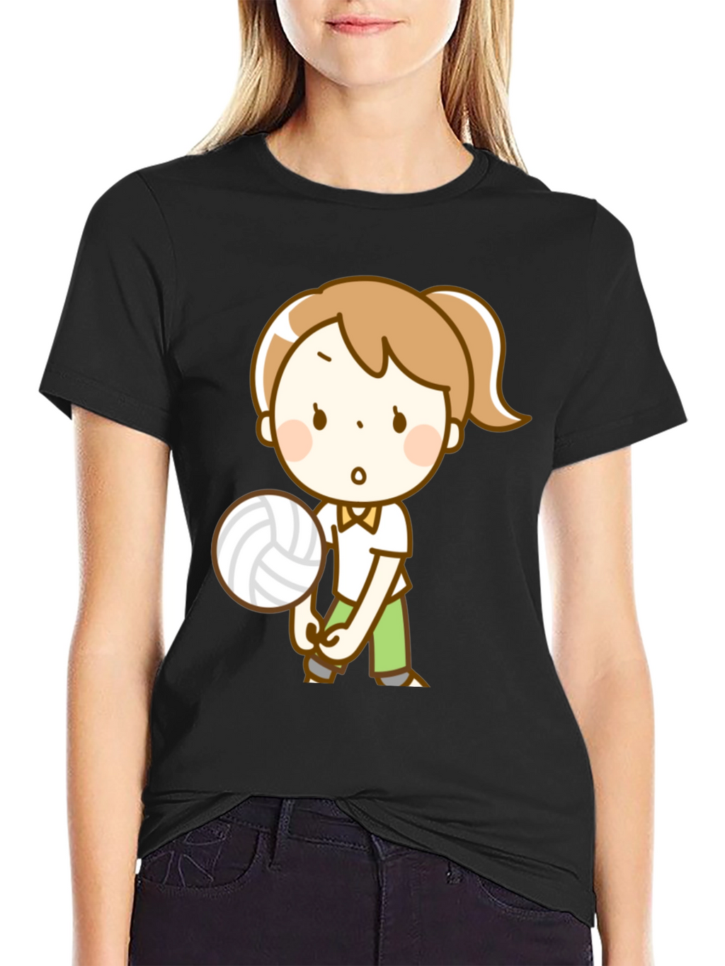 Volleyball Girl Graphic Tee - Black Unisex Shirt