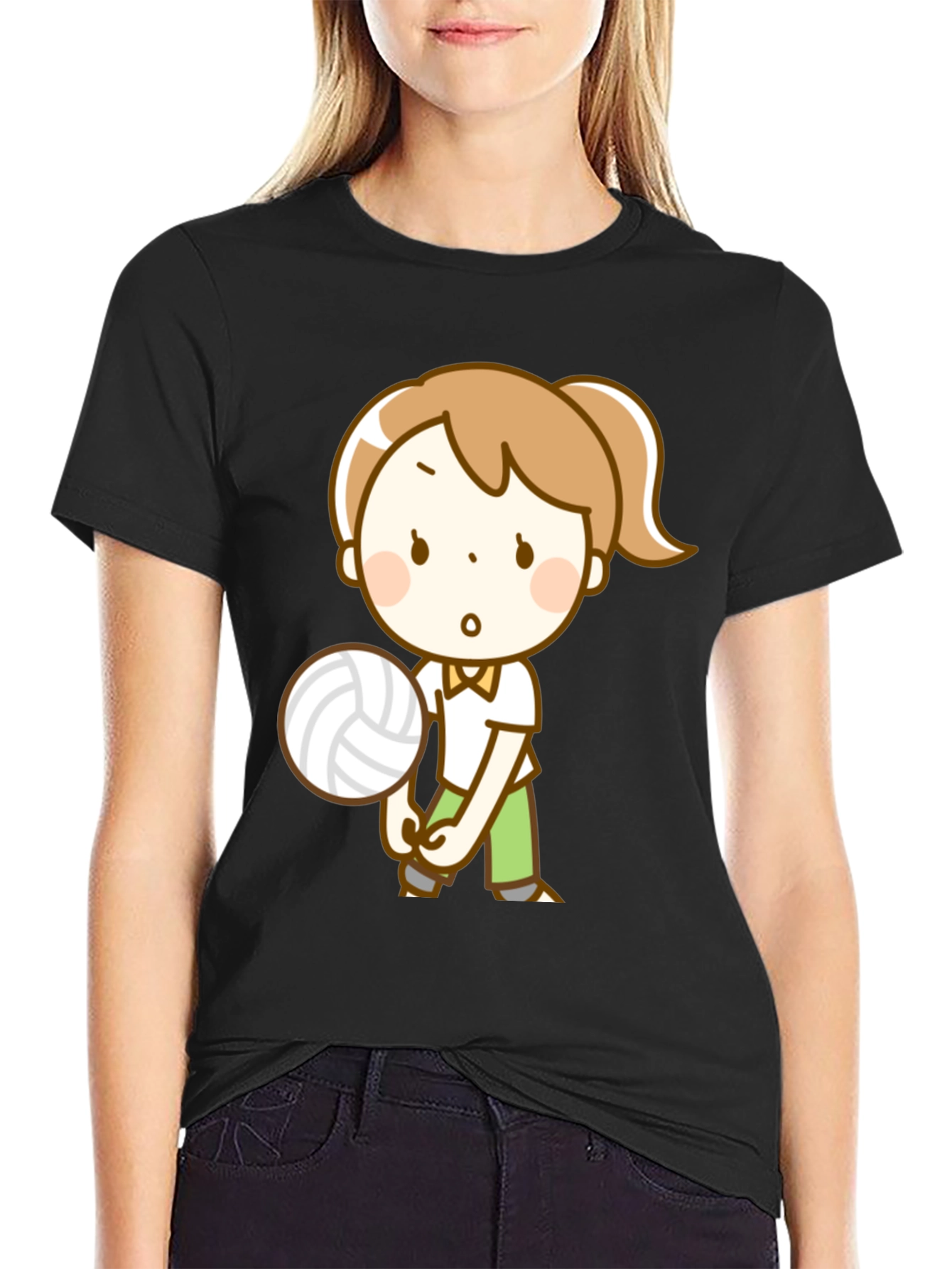 Volleyball Girl Graphic Tee - Black Unisex Shirt