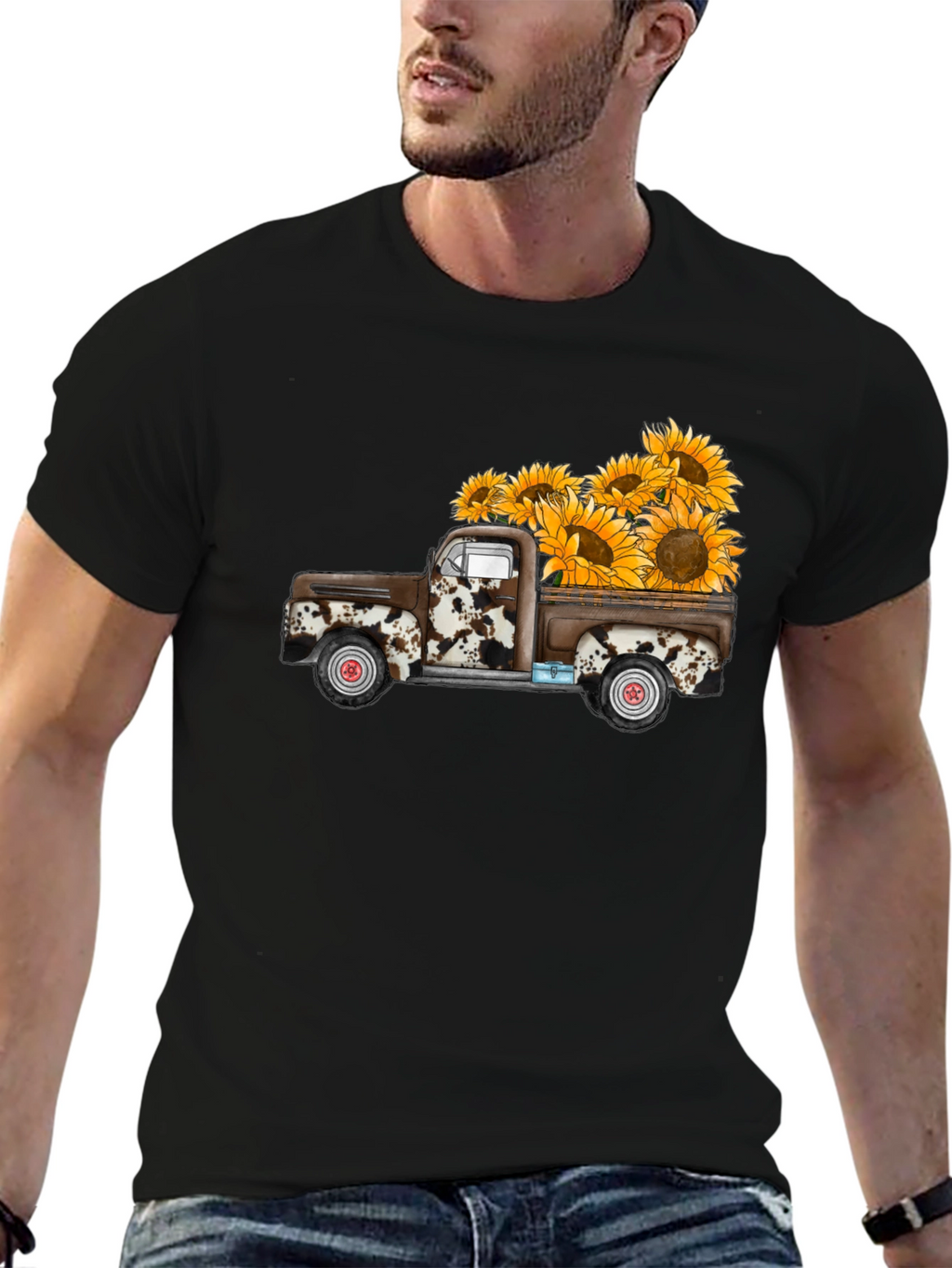 Sunflower Truck Graphic Tee - Casual Comfort