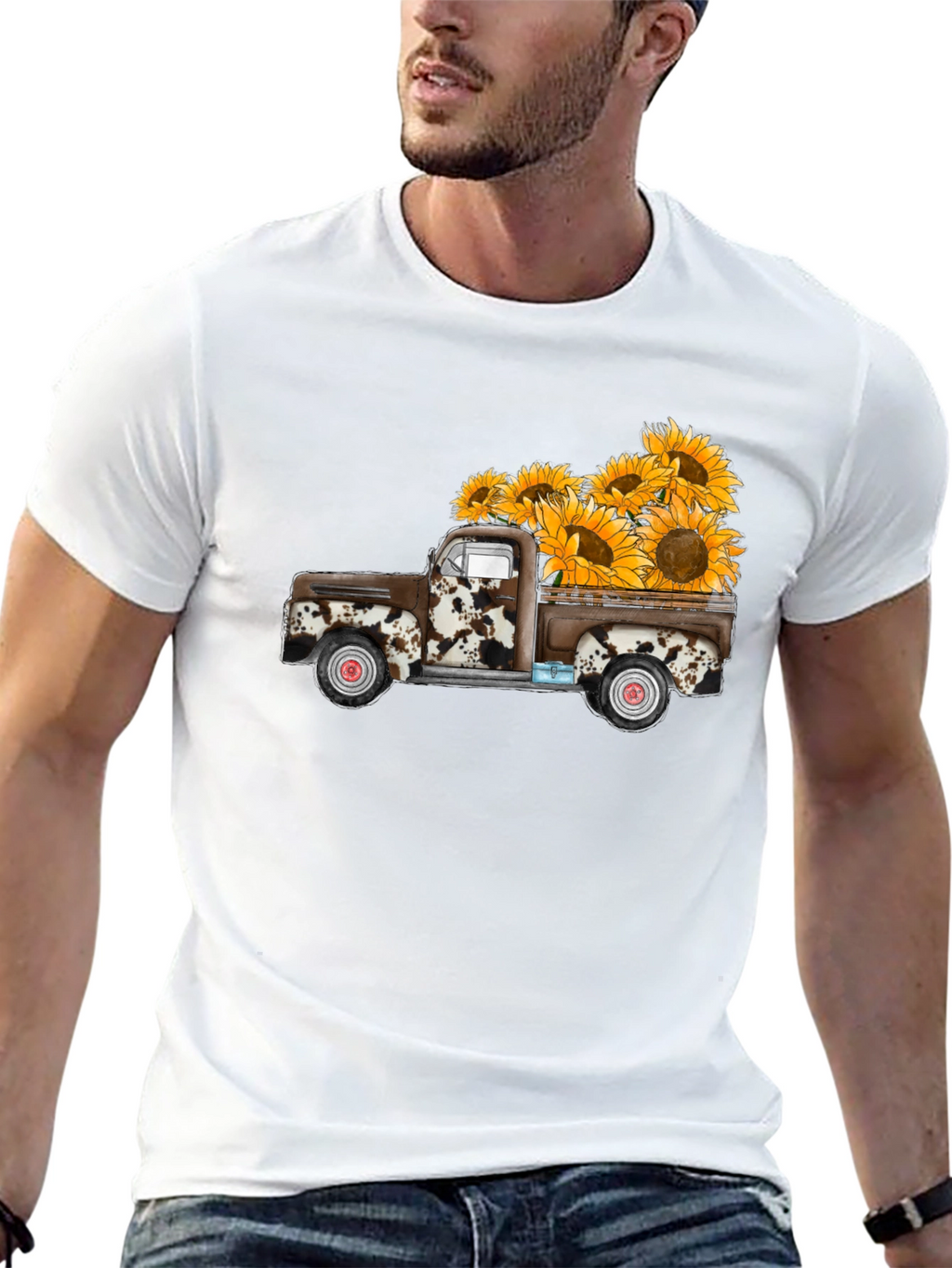 Sunflower Truck Graphic Tee - Casual Comfort