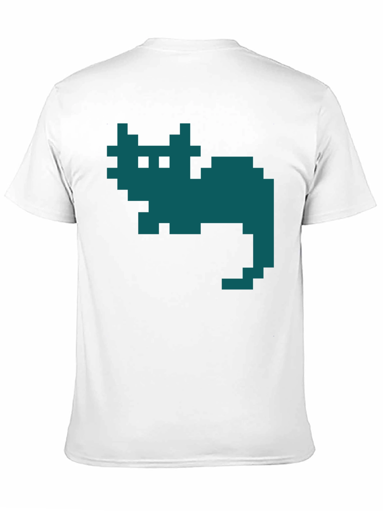 Retro Pixel Cat T-Shirt - Black Cotton Tee