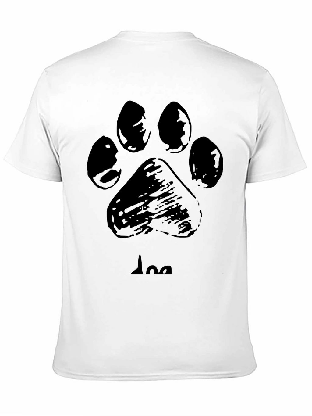 Dog Paw Print T-Shirt - Black