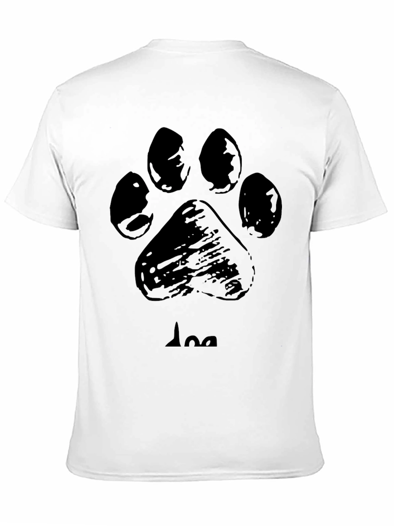 Dog Paw Print T-Shirt - Black