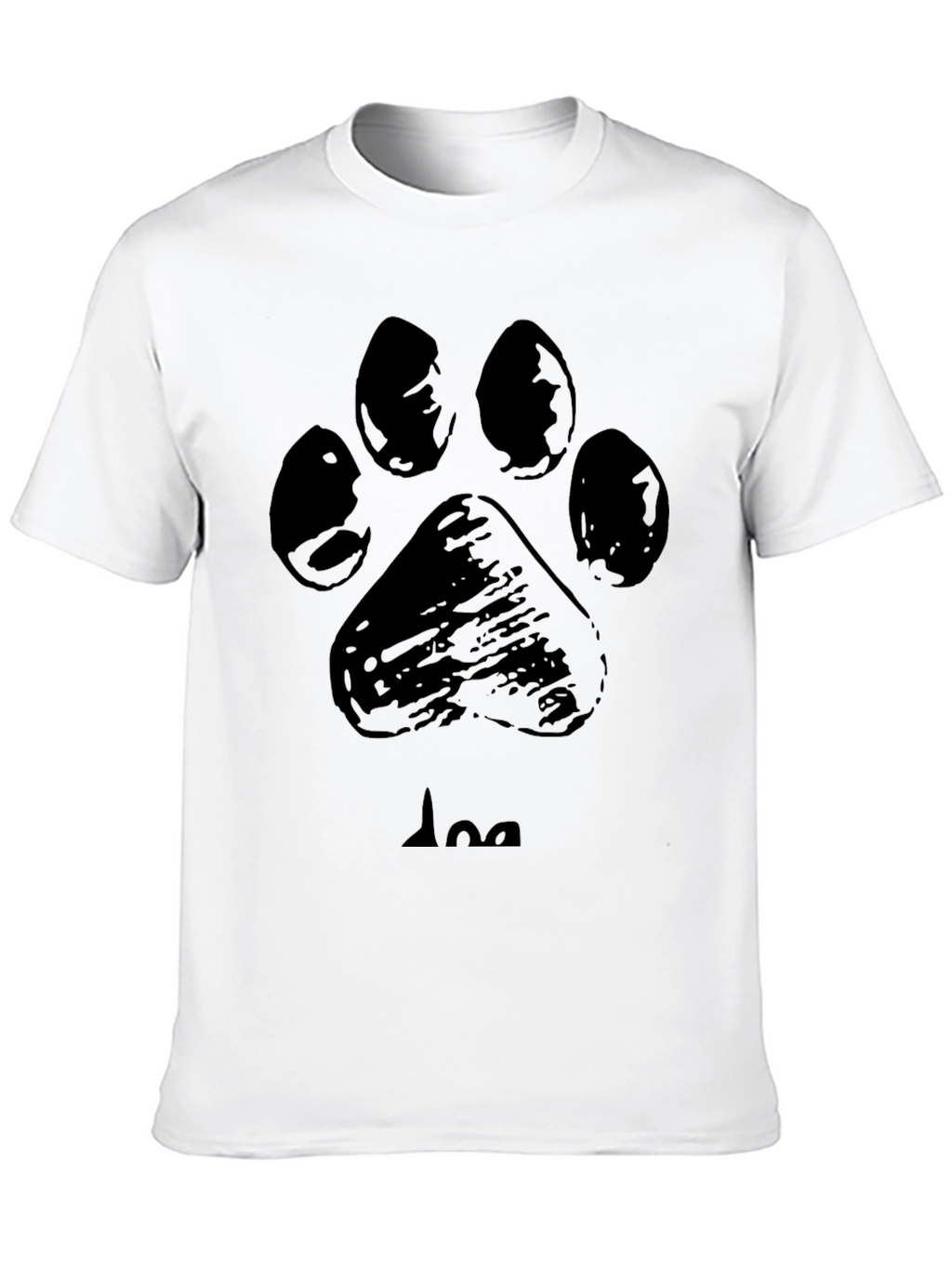 Dog Paw Print T-Shirt - Black
