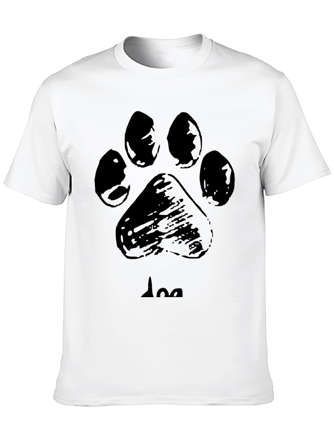 Dog Paw Print T-Shirt - Black