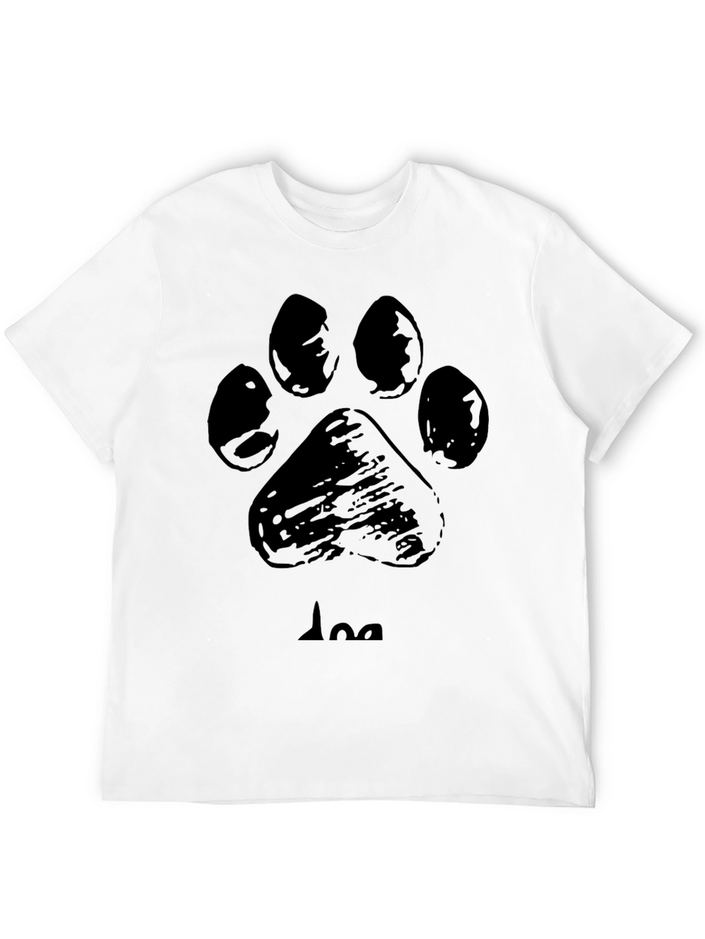 Dog Paw Print T-Shirt - Black
