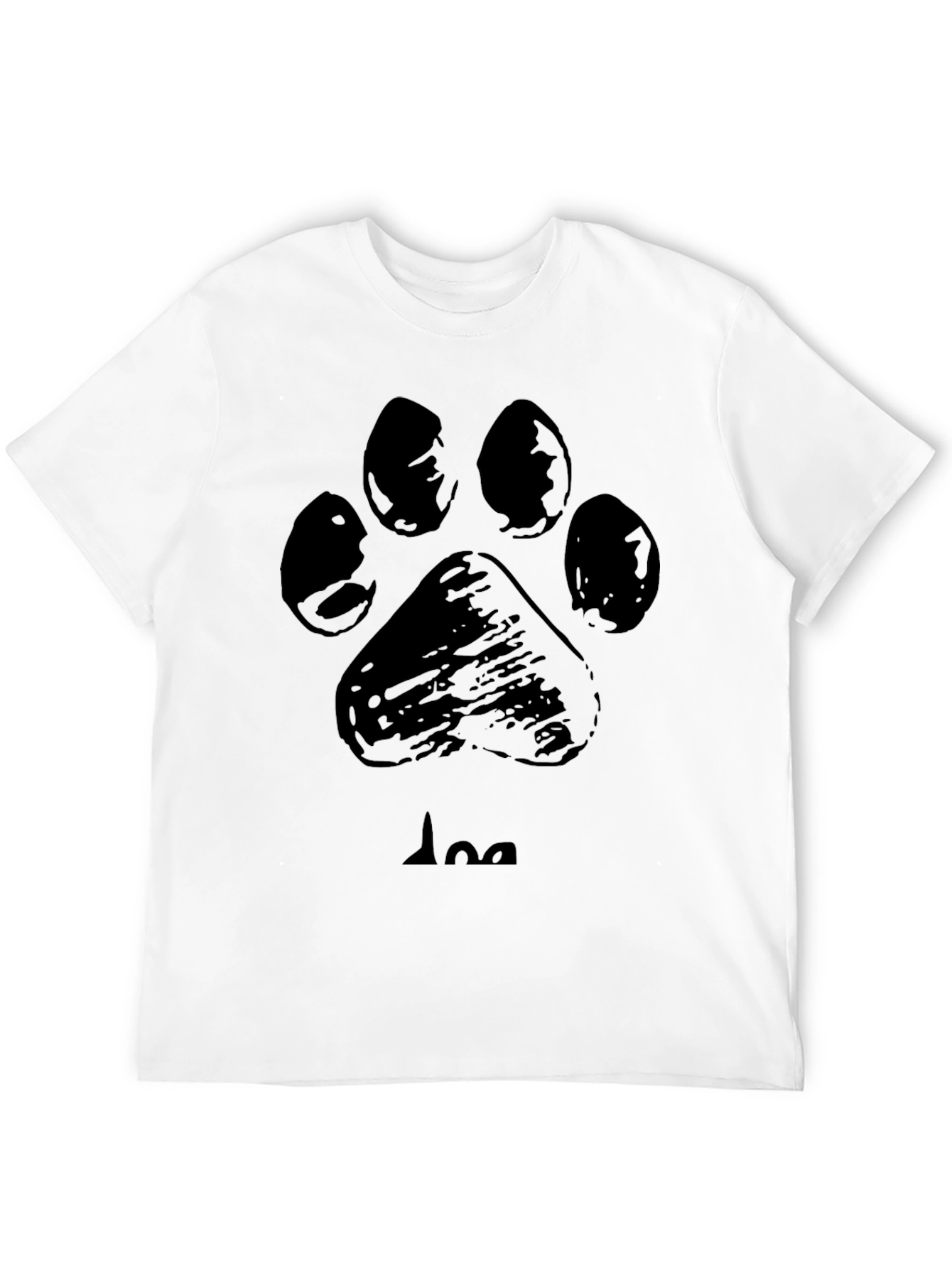 Dog Paw Print T-Shirt - Black