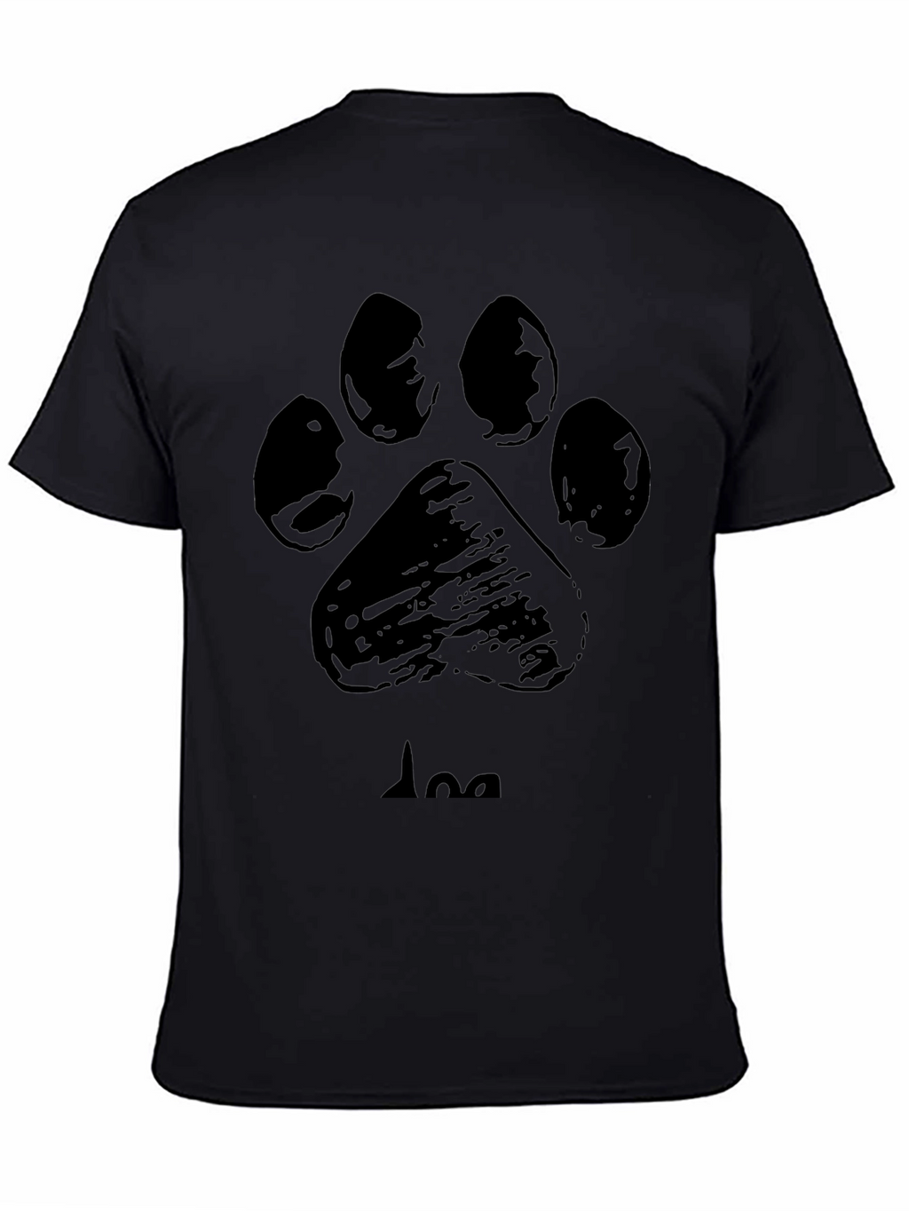 Dog Paw Print T-Shirt - Black