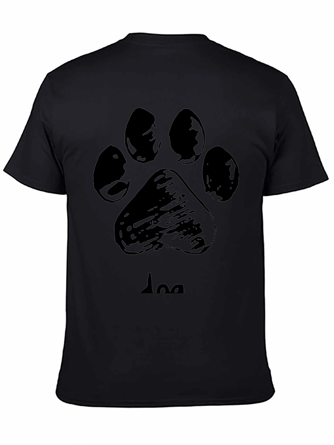 Dog Paw Print T-Shirt - Black