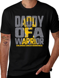 Daddy of a Warrior Childhood Cancer Awareness T-Shirt
