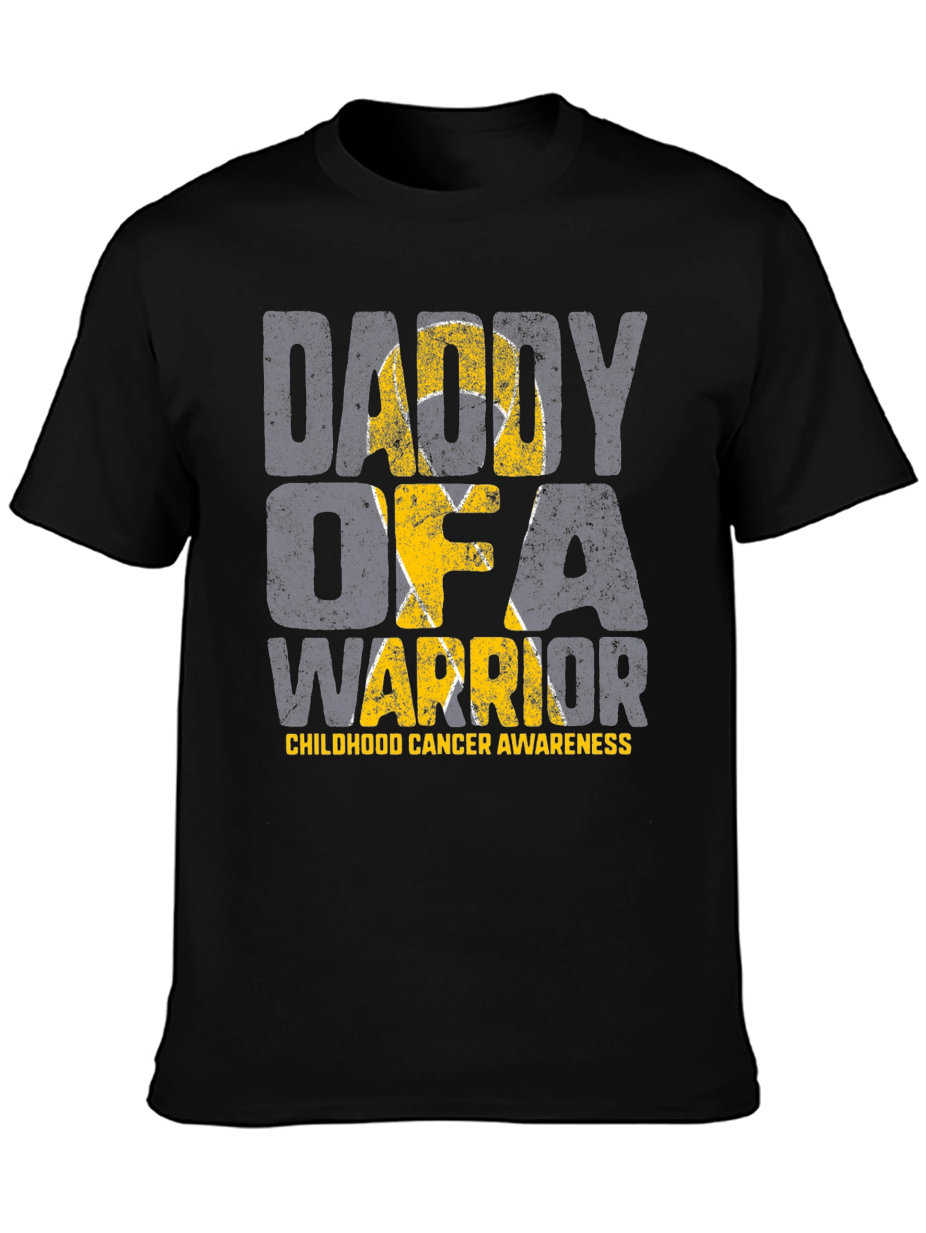 Daddy of a Warrior Childhood Cancer Awareness T-Shirt