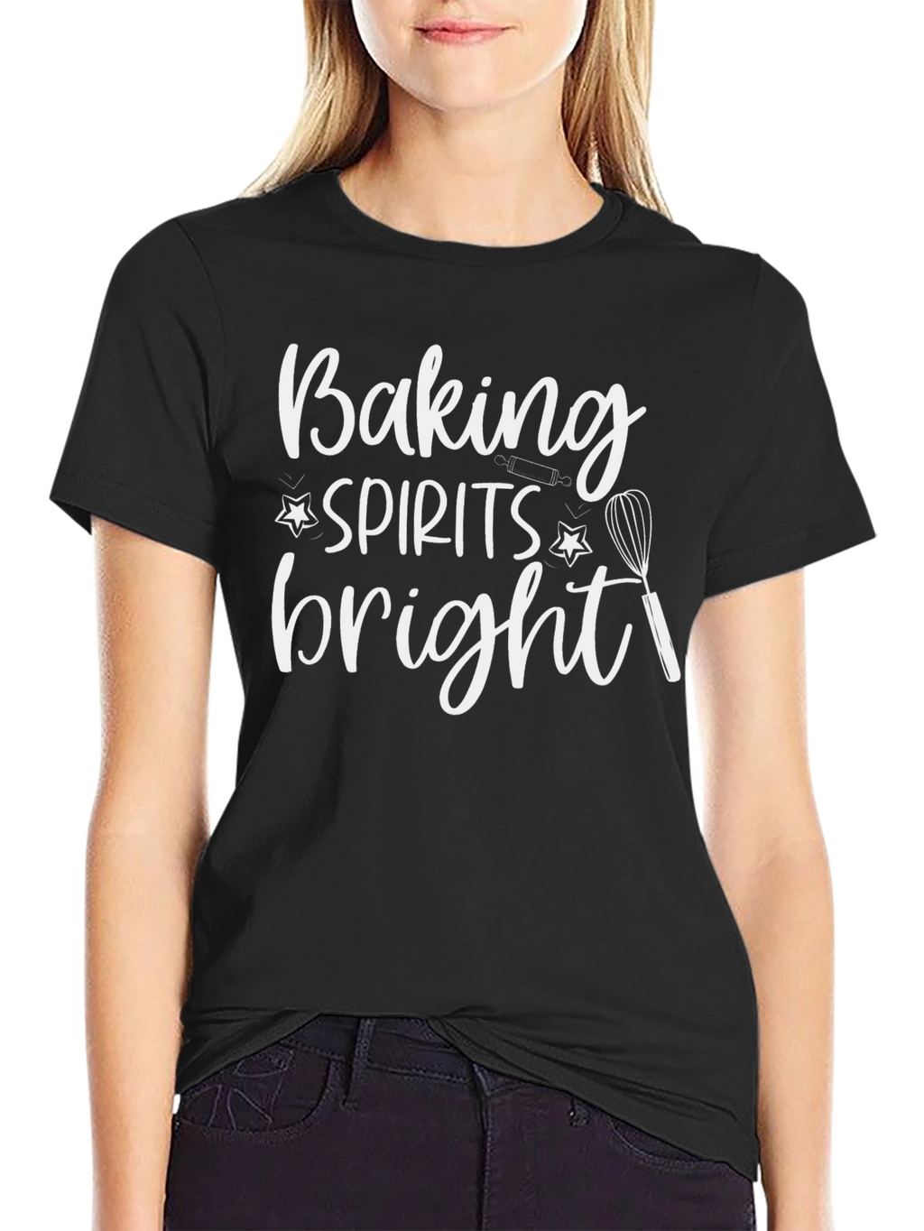 Baking Spirits Bright T-Shirt Black Holiday Tee