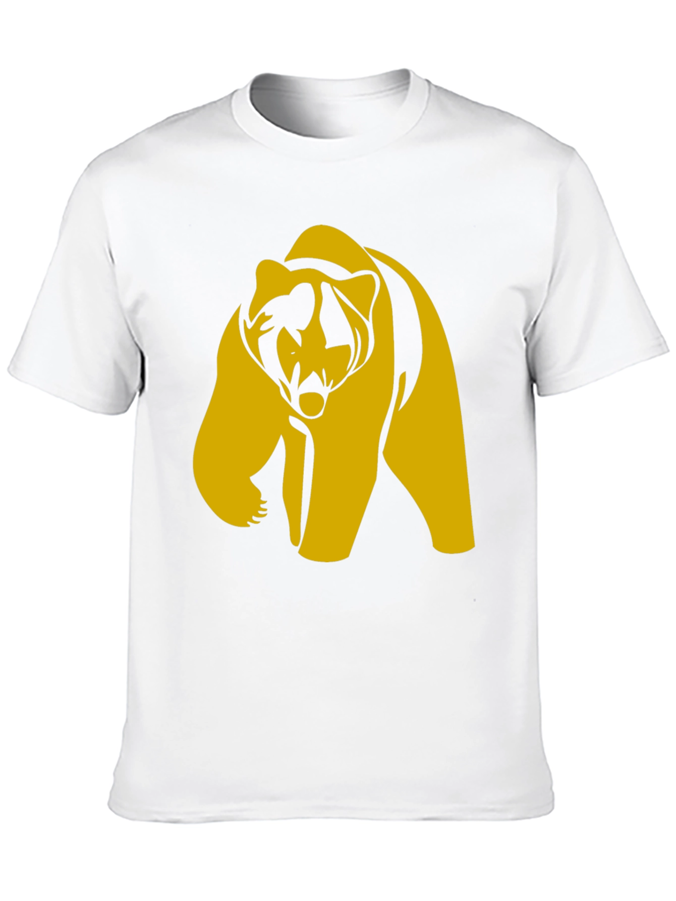 Bold Bear Graphic Tee - Black Cotton Blend T-Shirt