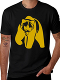 Bold Bear Graphic Tee - Black Cotton Blend T-Shirt