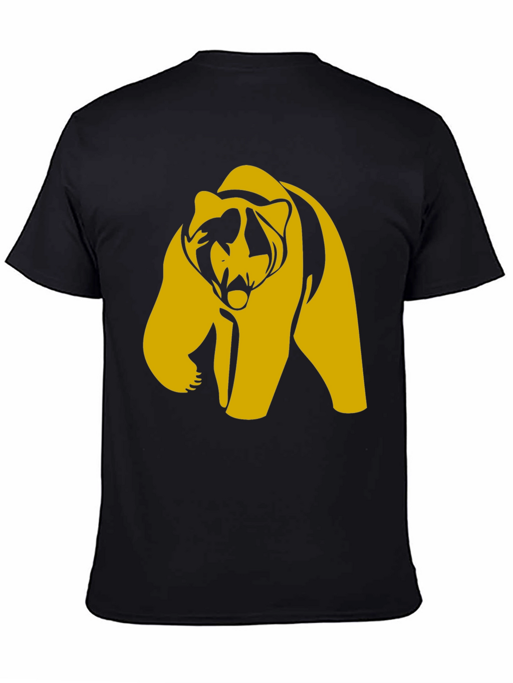 Bold Bear Graphic Tee - Black Cotton Blend T-Shirt