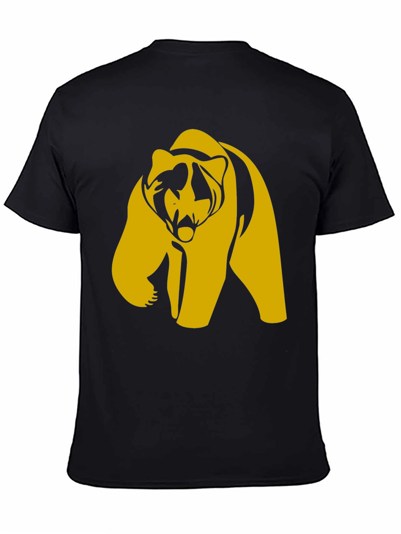 Bold Bear Graphic Tee - Black Cotton Blend T-Shirt