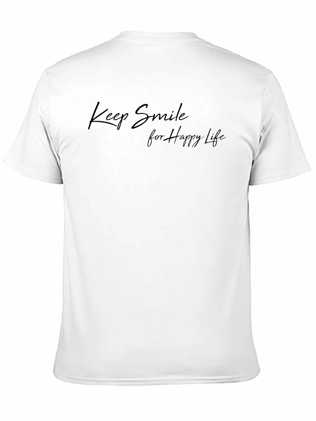 Keep Smile For Happy Life Black Graphic Tee