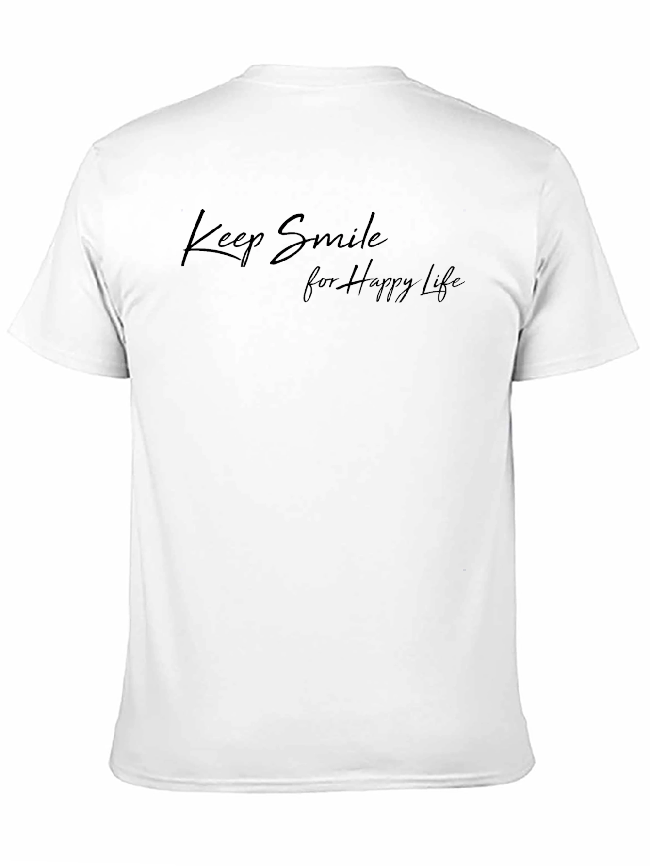 Keep Smile For Happy Life Black Graphic Tee