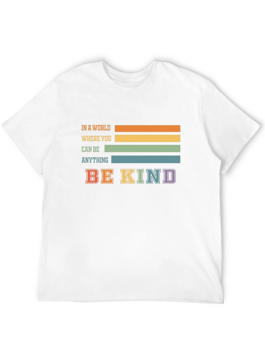 Be Kind T-Shirt - Retro Striped Graphic Tee