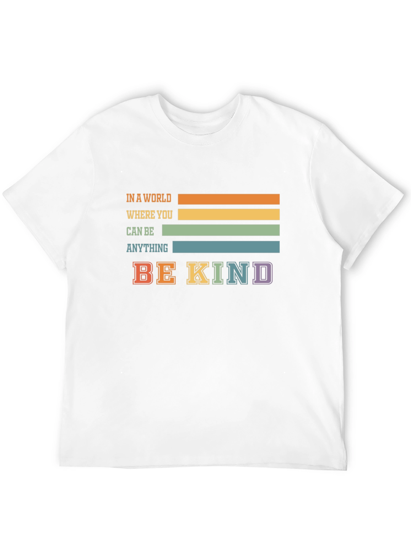 Be Kind T-Shirt - Retro Striped Graphic Tee