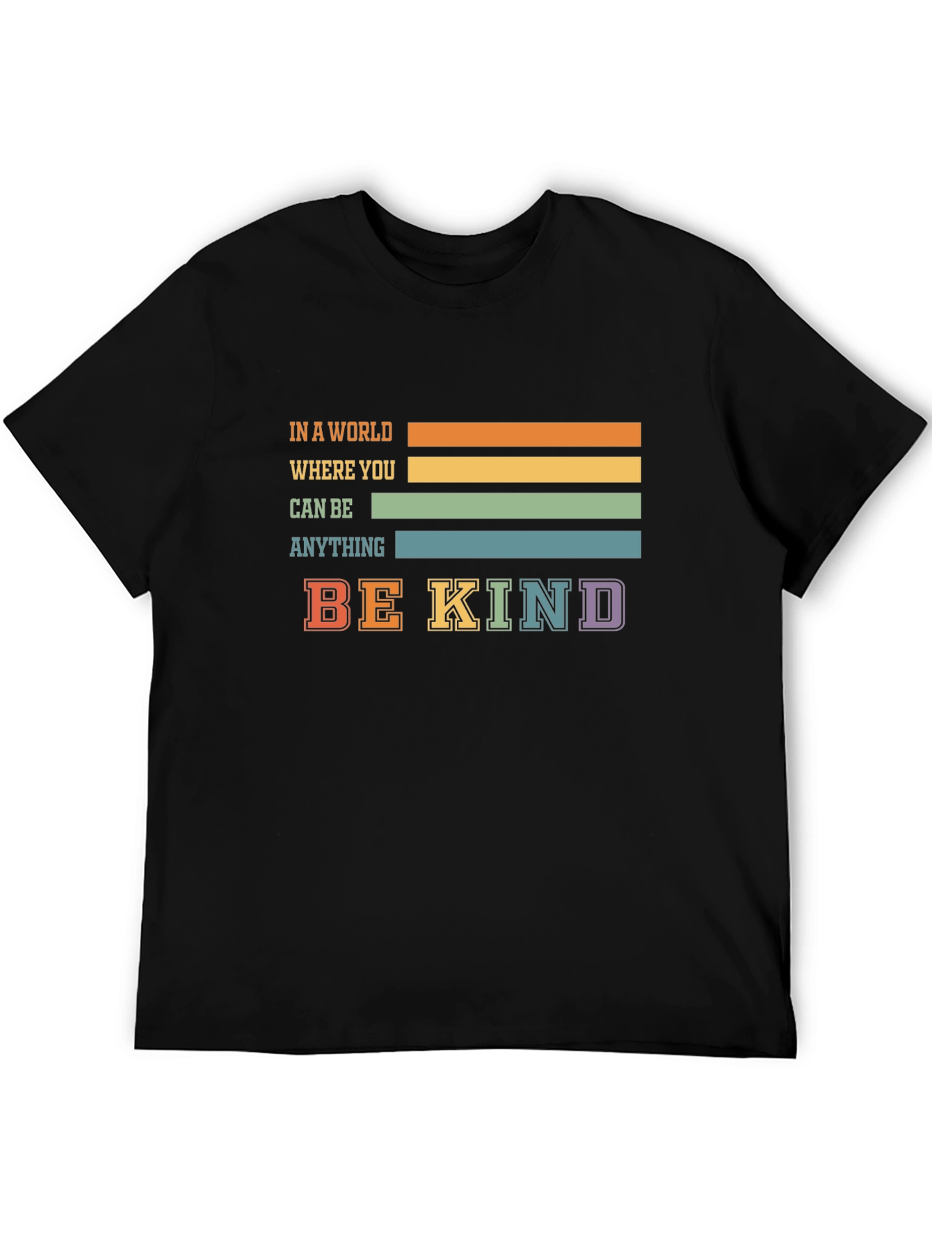Be Kind T-Shirt - Retro Striped Graphic Tee