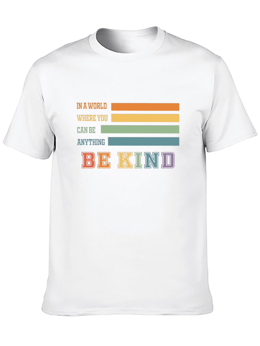 Be Kind T-Shirt - Retro Striped Graphic Tee