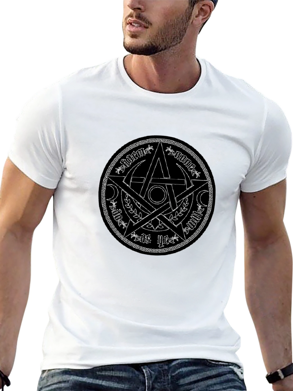 Mystic Star Graphic Tee - Black Cotton Shirt