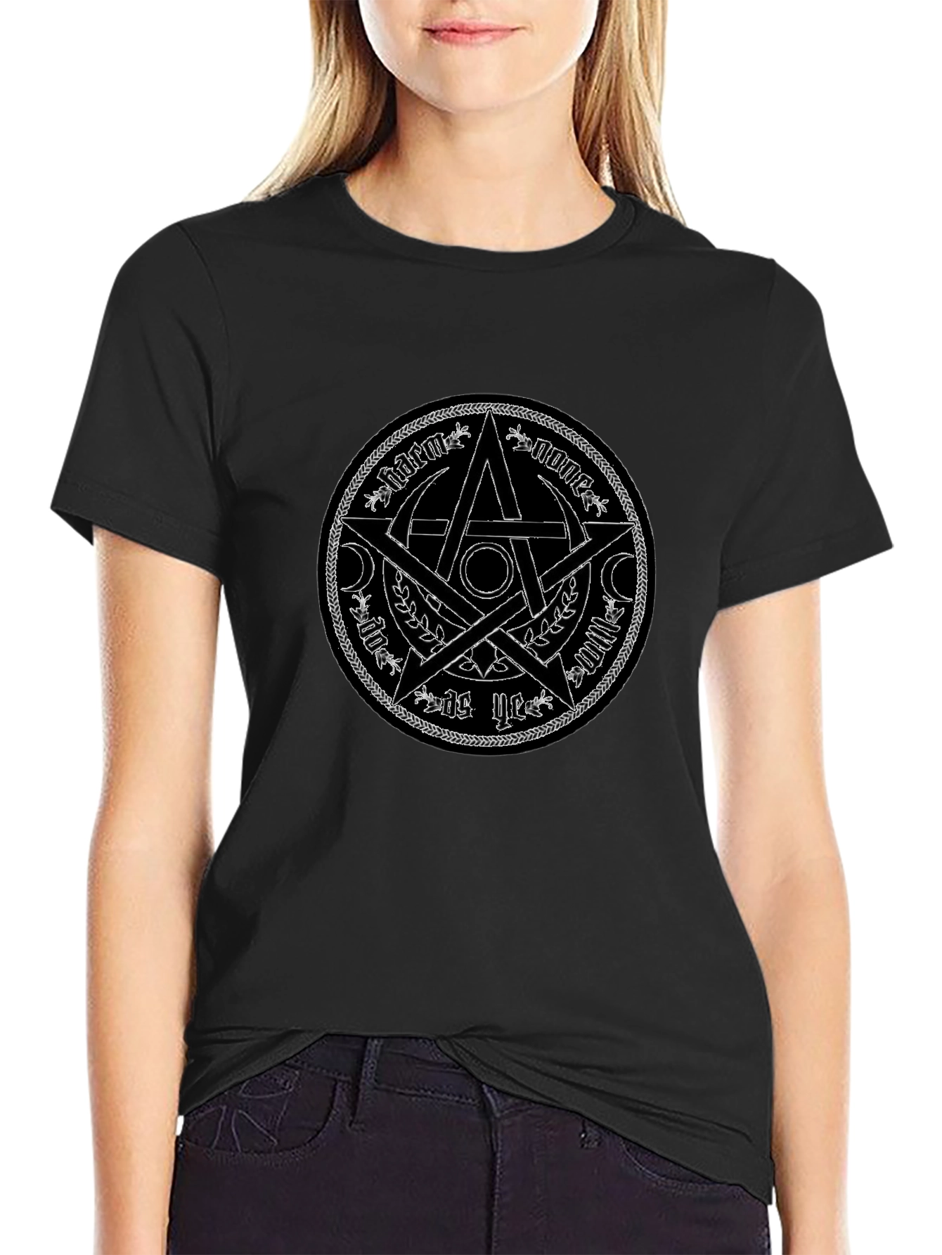 Mystic Star Graphic Tee - Black Cotton Shirt