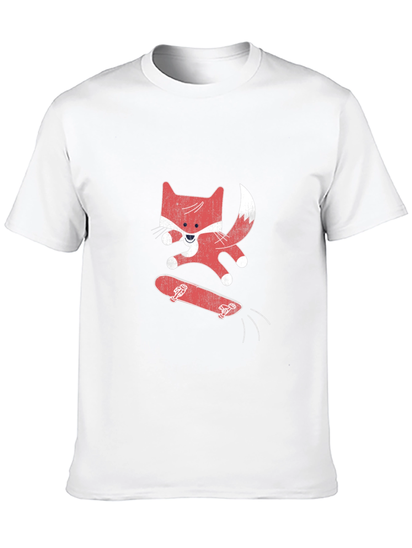 Skateboarding Fox Graphic Tee - Black Cotton Shirt