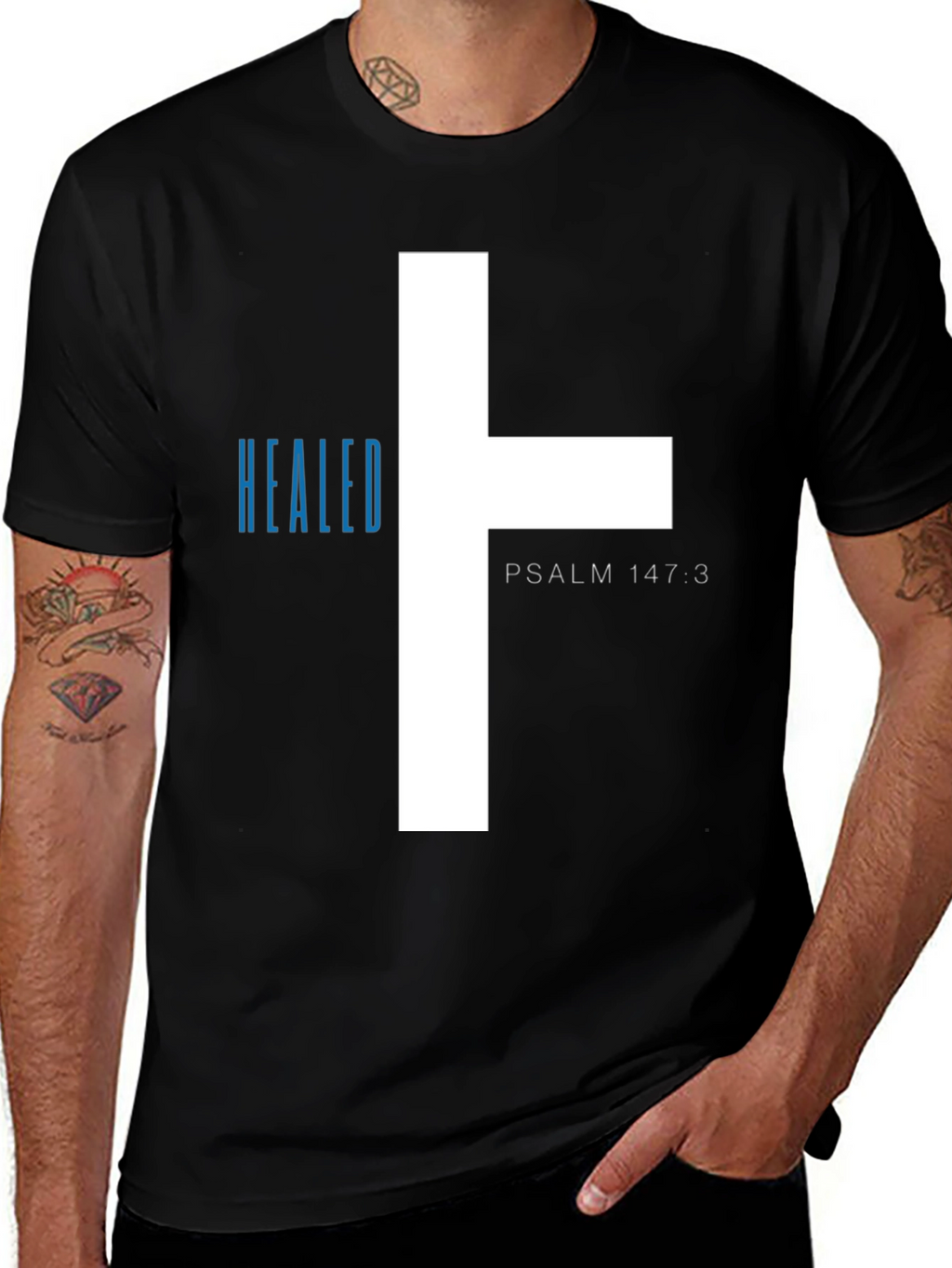 Healed T-Shirt - Psalm 147:3 - Christian Tee
