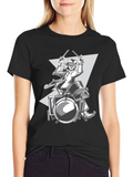 Drummer Graphic Tee - Rock and Roll Style