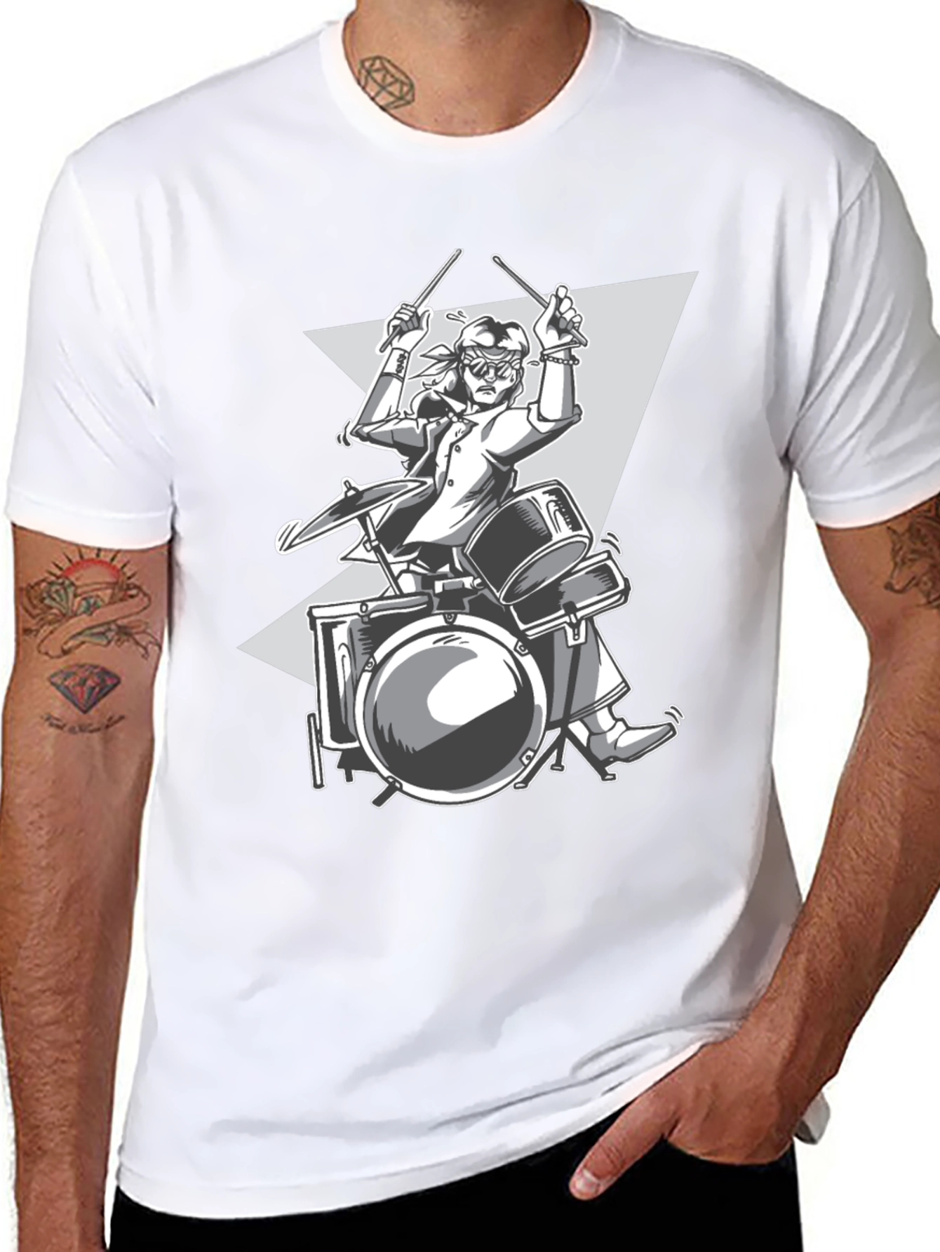 Drummer Graphic Tee - Rock and Roll Style