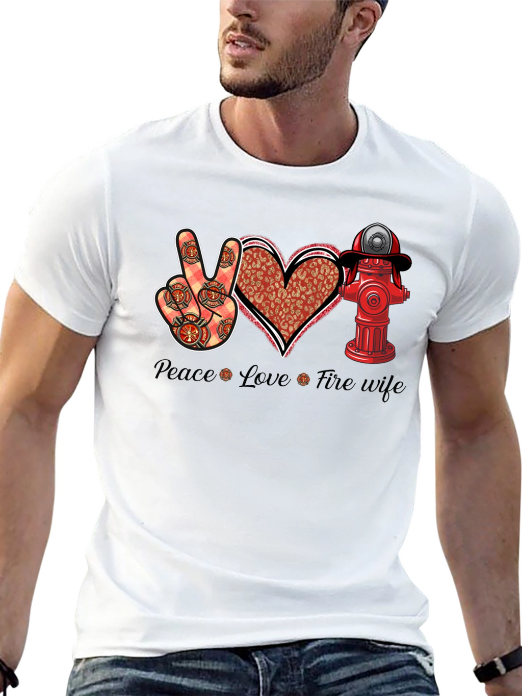 Peace Love Fire Wife Graphic Tee