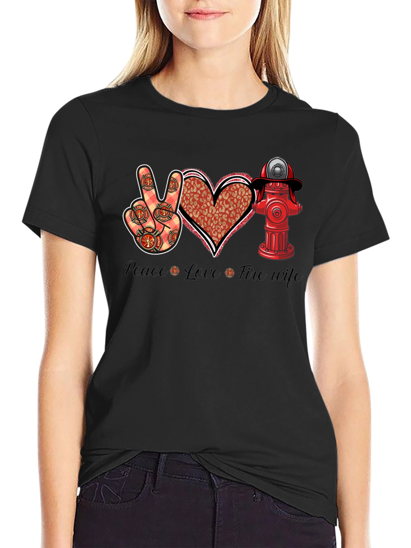 Peace Love Fire Wife Graphic Tee