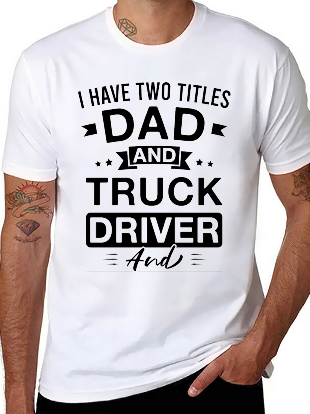 Dad & Truck Driver Black Graphic T-Shirt