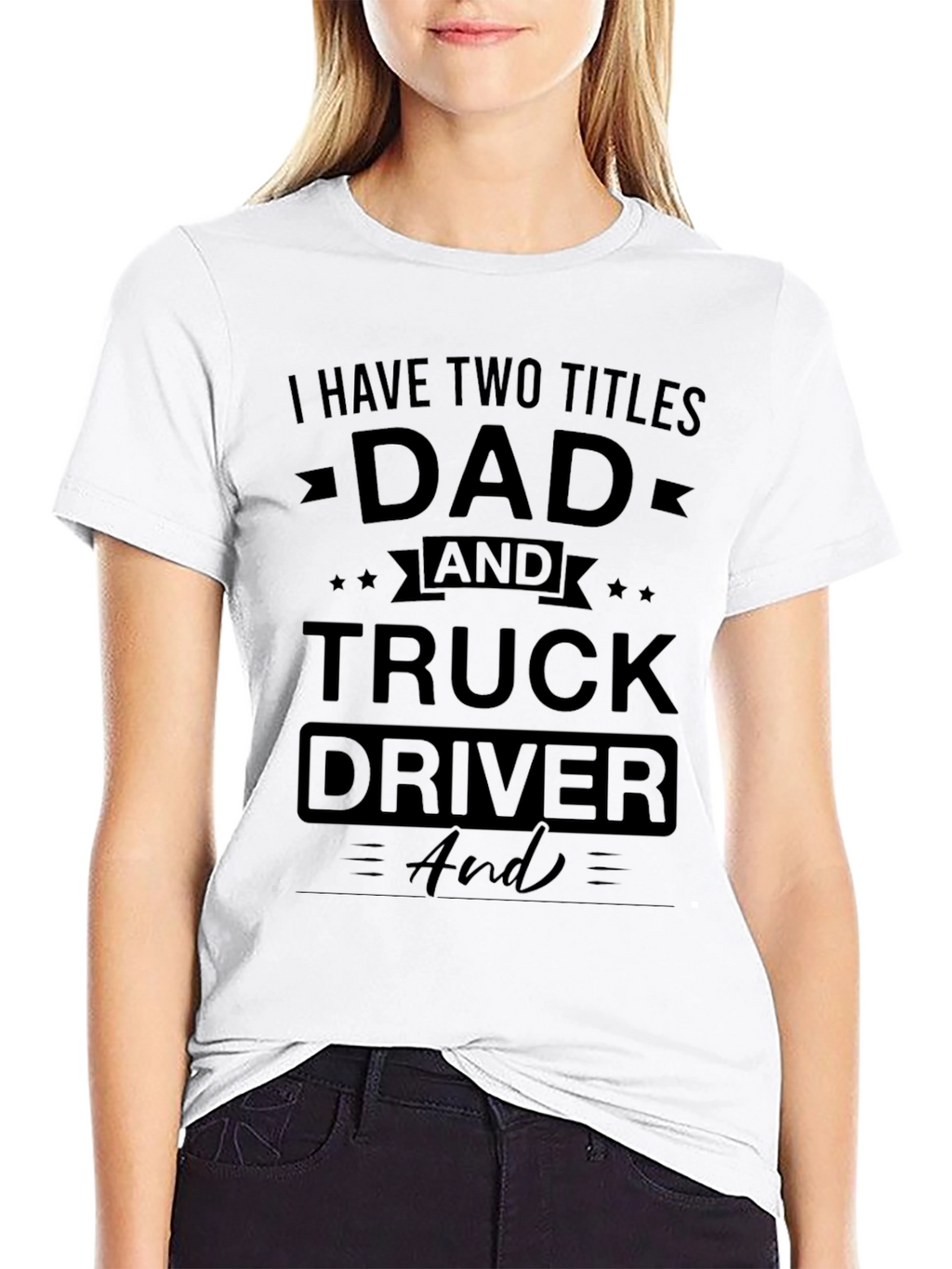 Dad & Truck Driver Black Graphic T-Shirt