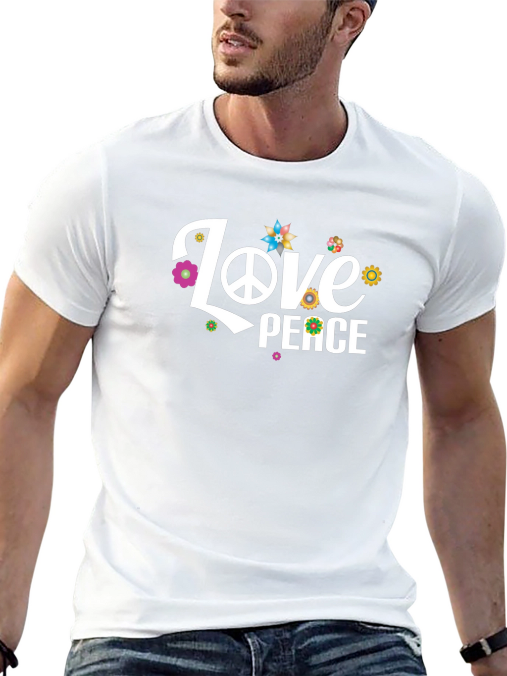 Love & Peace Graphic T-Shirt - Black