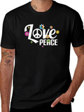 Love & Peace Graphic T-Shirt - Black