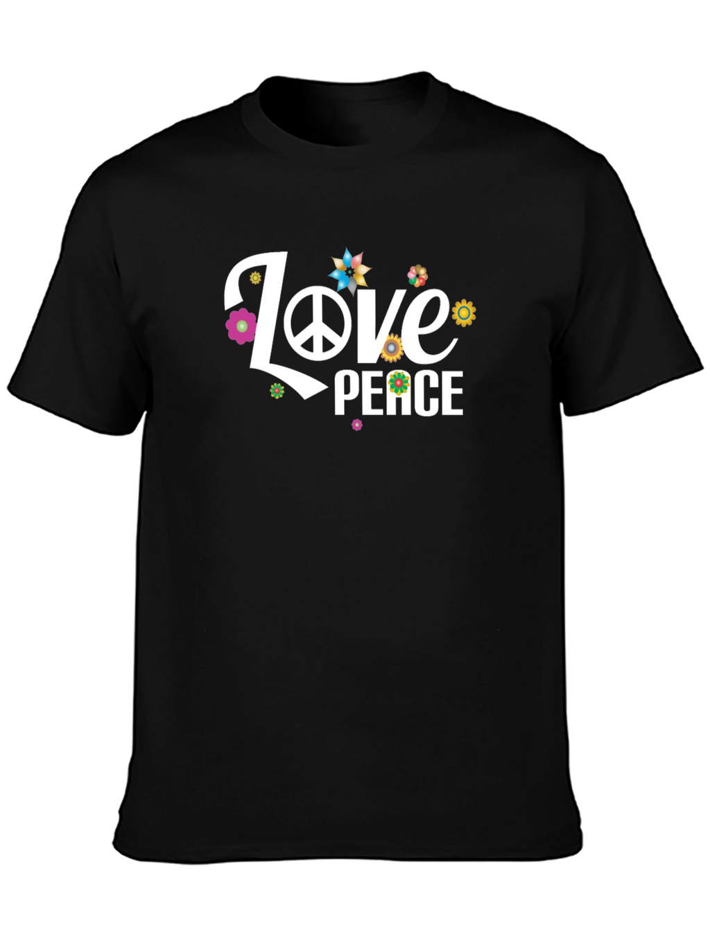 Love & Peace Graphic T-Shirt - Black